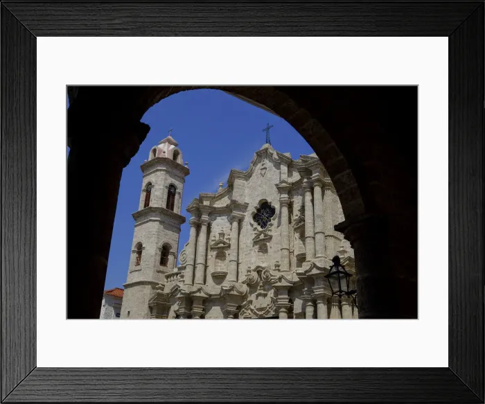 Framed Print : Historic church framed by an archway, Old Havana, Cuba, West Indies, Central America Framed Print : Historic church framed by an archway, Old Havana, Cuba, West Indies, Central America