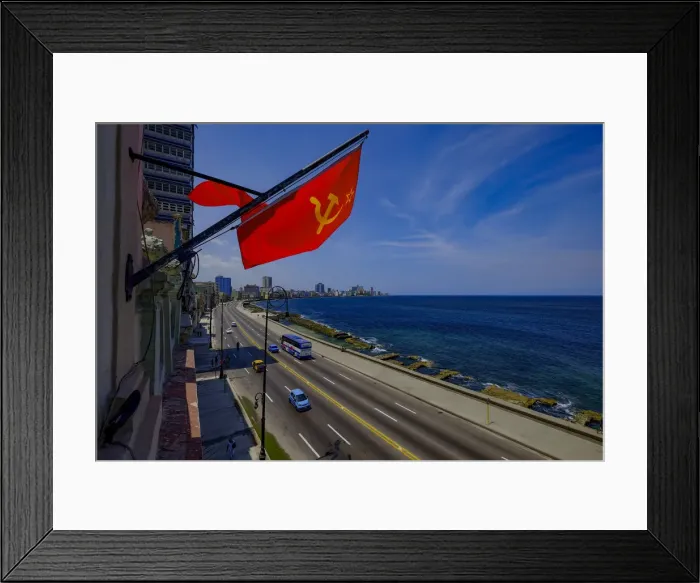 Framed Print : A Soviet Union flag above the Malecon, Havana, Cuba, West Indies, Central America Framed Print : A Soviet Union flag above the Malecon, Havana, Cuba, West Indies, Central America