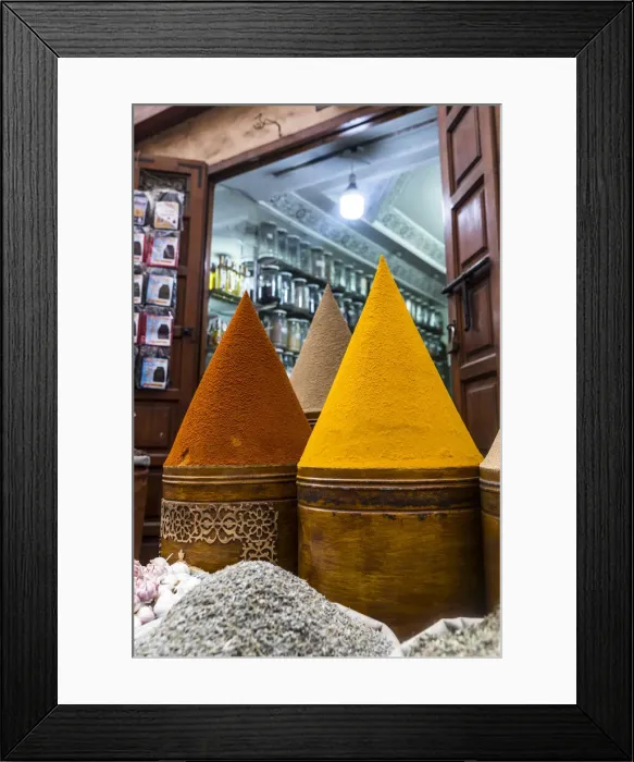 Framed Print : Spice shop in a souk, Marrakech, Morocco, North Africa, Africa Framed Print : Spice shop in a souk, Marrakech, Morocco, North Africa, Africa