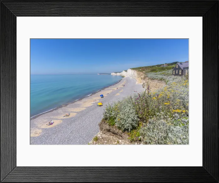 Framed Print : View of Seven Sisters Chalk Cliffs from Birling Gap, South Downs National Park Framed Print : View of Seven Sisters Chalk Cliffs from Birling Gap, South Downs National Park