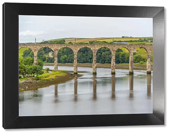 View of Old Border Bridge over the River Tweed, Berwick-upon-Tweed, Northumberland