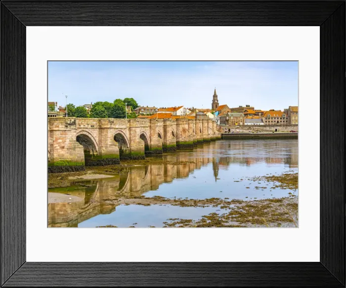 Framed Print : View of River Tweed and town buildings, Berwick-upon-Tweed, Northumberland, England Framed Print : View of River Tweed and town buildings, Berwick-upon-Tweed, Northumberland, England