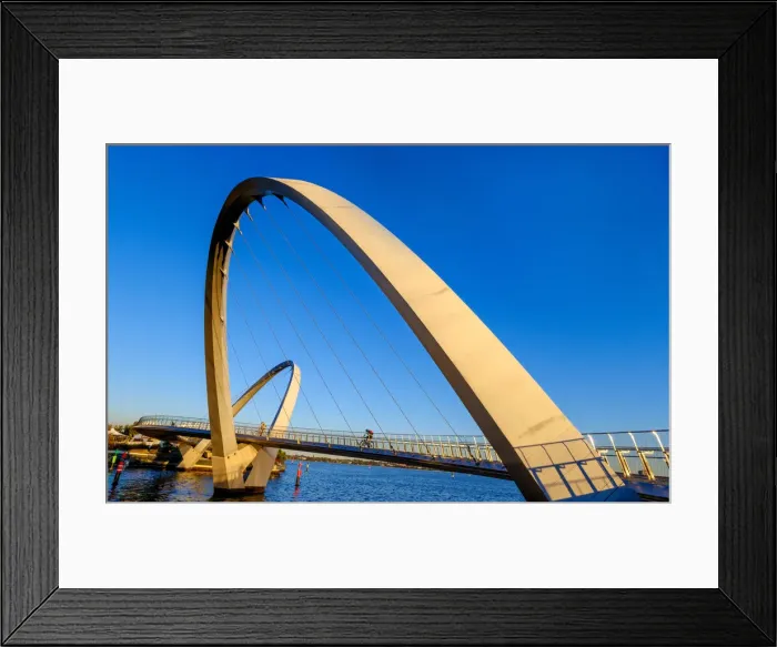 Framed Print : Elizabeth Quay Bridge, a 20 metre high suspension bridge, Perth City, Western Australia Framed Print : Elizabeth Quay Bridge, a 20 metre high suspension bridge, Perth City, Western Australia