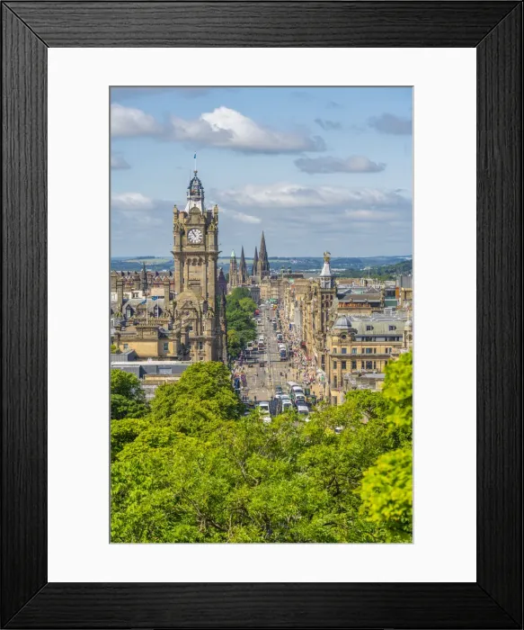 Framed Print : View of Balmoral Hotel and Princes Street from Calton Hill, Edinburgh, Scotland Framed Print : View of Balmoral Hotel and Princes Street from Calton Hill, Edinburgh, Scotland