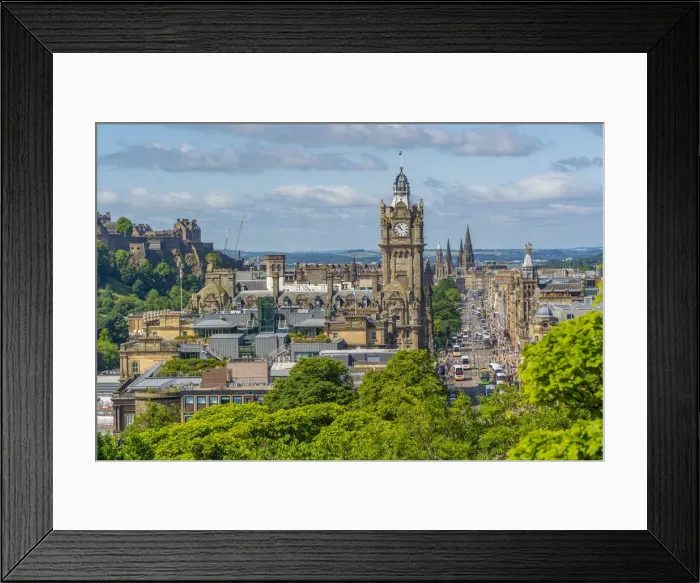 Framed Print : View of Castle, Balmoral Hotel and Princes Street from Calton Hill, Edinburgh, Scotland Framed Print : View of Castle, Balmoral Hotel and Princes Street from Calton Hill, Edinburgh, Scotland