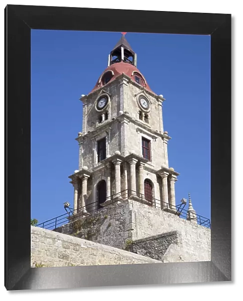 Medieval Roloi Clock Tower, Rhodes Old Town, Rhodes, Dodecanese Island Group