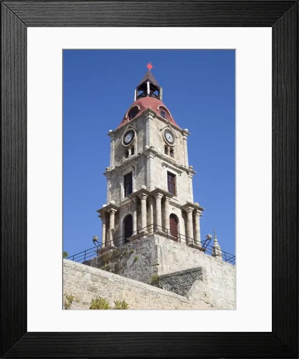Framed Print : Medieval Roloi Clock Tower, Rhodes Old Town, Rhodes, Dodecanese Island Group Framed Print : Medieval Roloi Clock Tower, Rhodes Old Town, Rhodes, Dodecanese Island Group