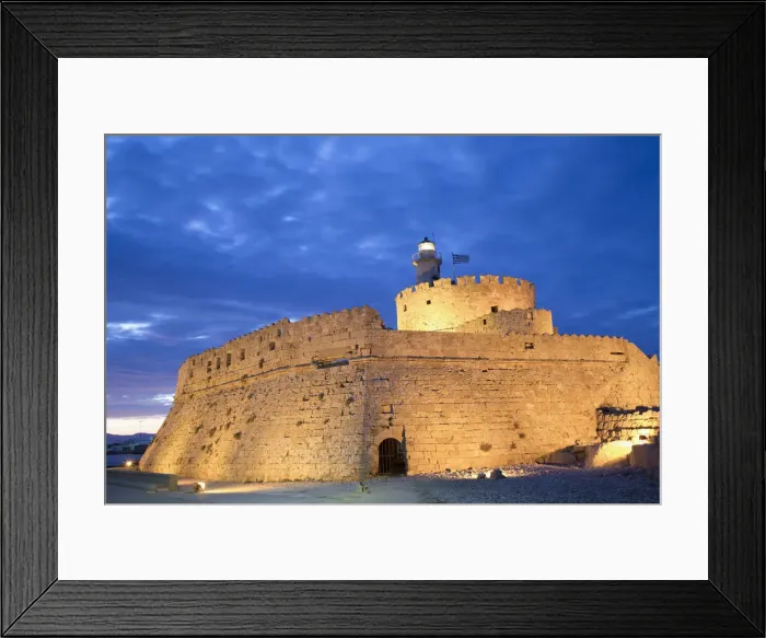 Framed Print : Evening, St. Nicholas Fort, Rhodes, Dodecanese Island Group, Greek Islands, Greece Framed Print : Evening, St. Nicholas Fort, Rhodes, Dodecanese Island Group, Greek Islands, Greece