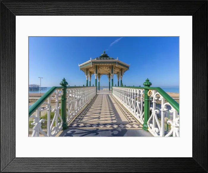 Framed Print : View of ornate bandstand on sea front, Brighton, East Sussex, England, United Kingdom Framed Print : View of ornate bandstand on sea front, Brighton, East Sussex, England, United Kingdom