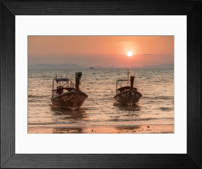 Framed Print : Longtail boats at West Rai Leh Beach, Railay Peninsula, Krabi Province, Thailand Framed Print : Longtail boats at West Rai Leh Beach, Railay Peninsula, Krabi Province, Thailand
