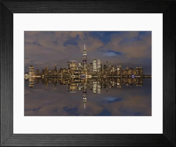 Framed Print : View from Jersey City of Lower Manhattan with the One World Trade Center, New York City Framed Print : View from Jersey City of Lower Manhattan with the One World Trade Center, New York City