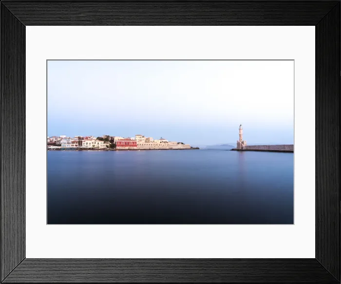 Framed Print : Dusk over the Venetian lighthouse and harbour of Chania old town, Crete, Greek Islands Framed Print : Dusk over the Venetian lighthouse and harbour of Chania old town, Crete, Greek Islands