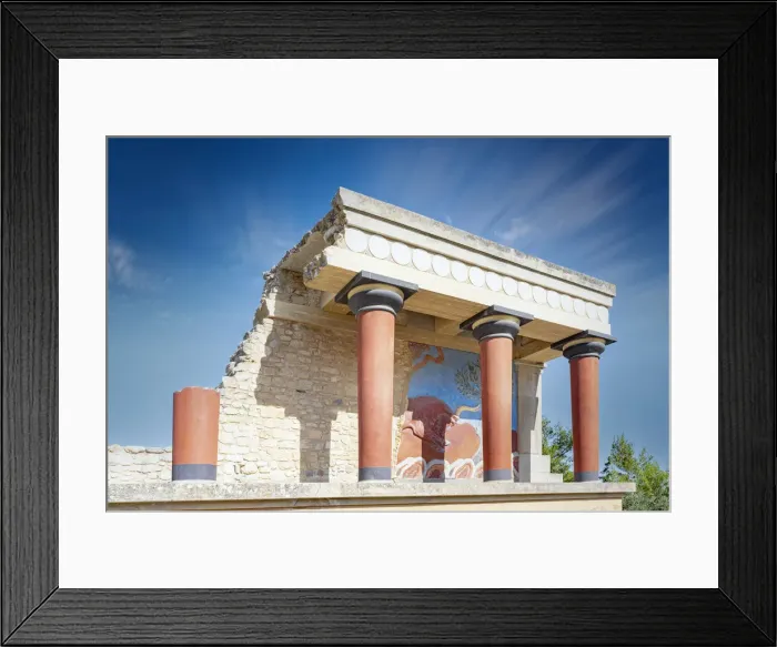 Framed Print : Minoan Palace of Knossos with bull fresco, Heraklion, Crete, Greek Islands, Greece Framed Print : Minoan Palace of Knossos with bull fresco, Heraklion, Crete, Greek Islands, Greece