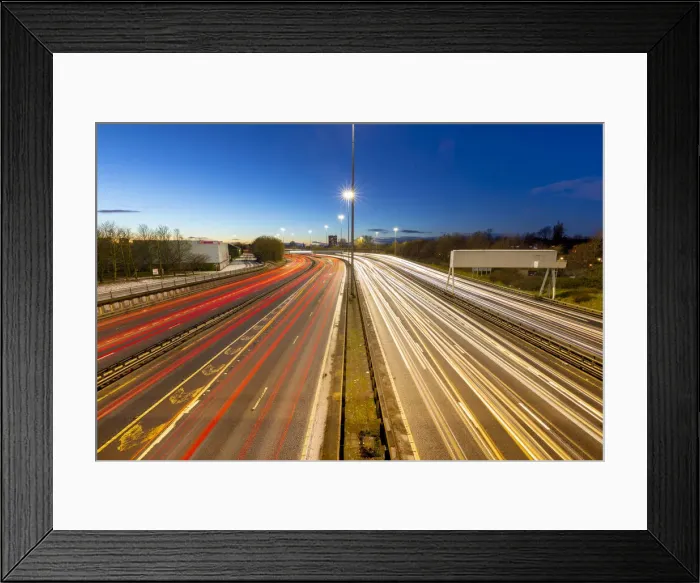 Framed Print : M8 motorway trail lights, Glasgow, Scotland, United Kingdom, Europe Framed Print : M8 motorway trail lights, Glasgow, Scotland, United Kingdom, Europe