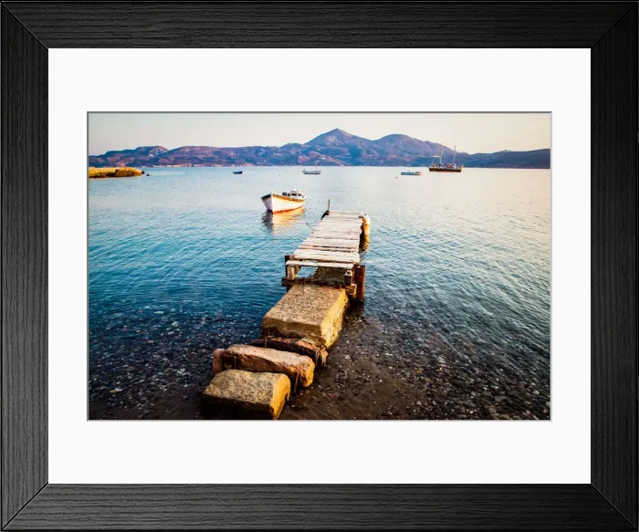 Framed Print : Pier and fishing boat, Milos, Cyclades, Greek Islands, Greece, Europe Framed Print : Pier and fishing boat, Milos, Cyclades, Greek Islands, Greece, Europe