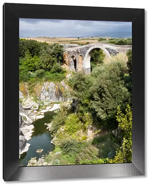Roman Bridge of the Devil, River Fiora, Vulci, Province of Viterbo, Lazio, Maremma, Italy