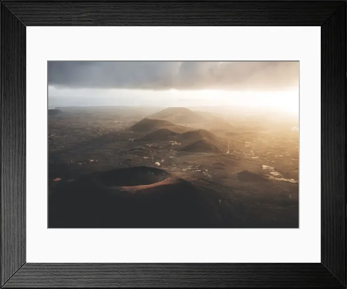 Framed Print : Heat haze in the sky at sunrise over majestic volcanoes, Corralejo, Fuerteventura Framed Print : Heat haze in the sky at sunrise over majestic volcanoes, Corralejo, Fuerteventura