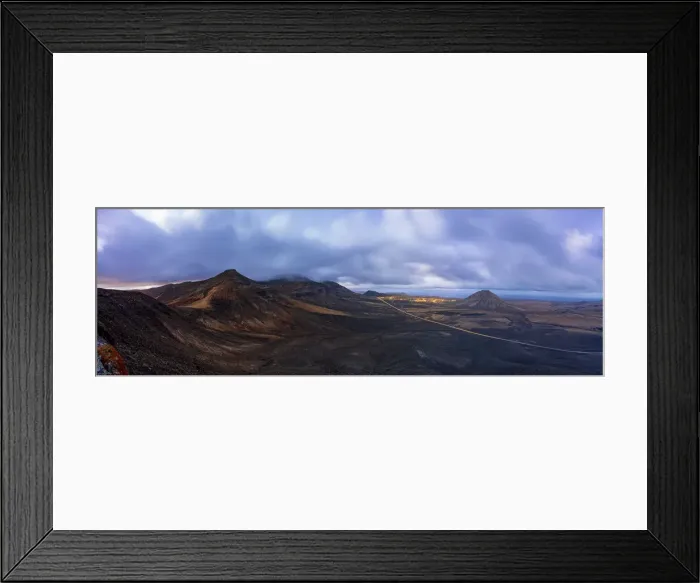 Framed Print : Dusk over the majestic Tindaya mountain and village in the desert landscape, La Oliva Framed Print : Dusk over the majestic Tindaya mountain and village in the desert landscape, La Oliva