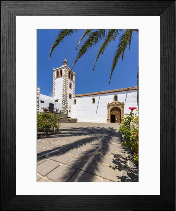 Framed Print : Clear summer sky above the whitewashed church of Santa Maria de Betancuria, Fuerteventura Framed Print : Clear summer sky above the whitewashed church of Santa Maria de Betancuria, Fuerteventura