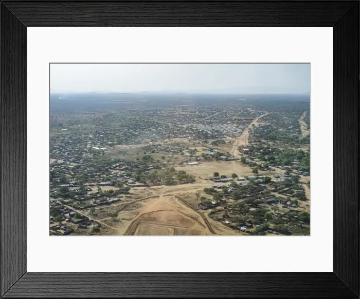 Framed Print : Aerial of Kapoita, Eastern Equatoria State, , South Sudan, Africa Framed Print : Aerial of Kapoita, Eastern Equatoria State, , South Sudan, Africa