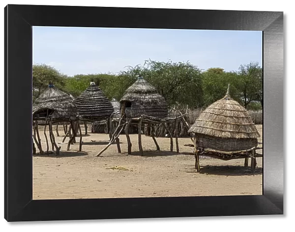 Traditional village huts of the Toposa tribe, Eastern Equatoria, South Sudan, Africa