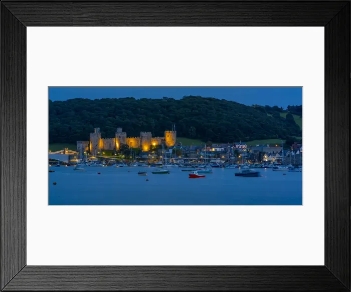 Framed Print : View of Conwy Castle, UNESCO World Heritage Site, and Conwy River at dusk, Conwy, Gwynedd Framed Print : View of Conwy Castle, UNESCO World Heritage Site, and Conwy River at dusk, Conwy, Gwynedd