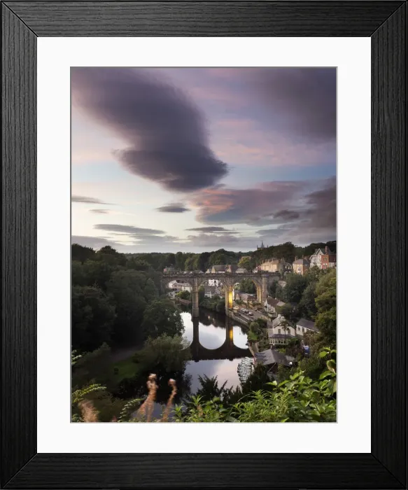 Framed Print : Knaresborough Viaduct at sunset, Knaresborough, Yorkshire, England, United Kingdom Framed Print : Knaresborough Viaduct at sunset, Knaresborough, Yorkshire, England, United Kingdom
