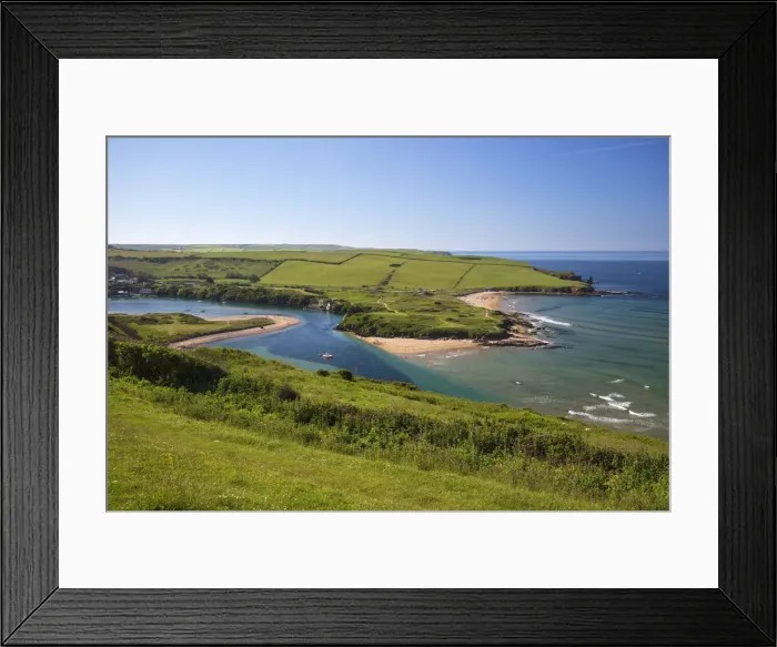 Framed Print : Bantham Sand beach and the River Avon viewed from Bigbury-on-Sea, Bantham Framed Print : Bantham Sand beach and the River Avon viewed from Bigbury-on-Sea, Bantham