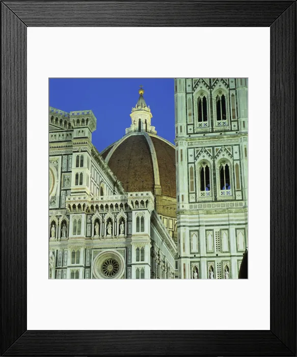 Framed Print : Brunelleschis dome and exterior of the Duomo floodlit at night Framed Print : Brunelleschis dome and exterior of the Duomo floodlit at night