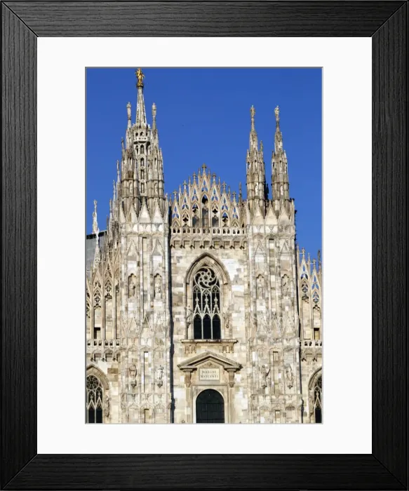 Framed Print : The west facade of the Duomo, the Gothic style cathedral dedicated to St Framed Print : The west facade of the Duomo, the Gothic style cathedral dedicated to St