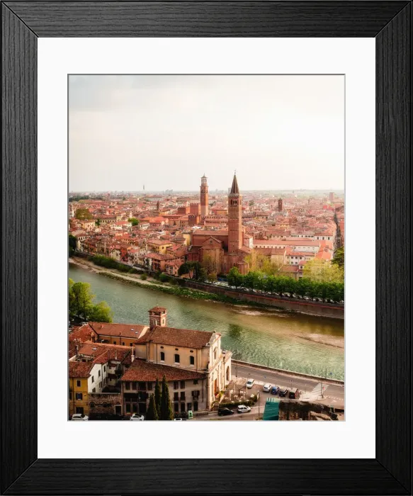 Framed Print : View of Veronas cityscape, UNESCO World Heritage Site, from Castel San Pietro Framed Print : View of Veronas cityscape, UNESCO World Heritage Site, from Castel San Pietro