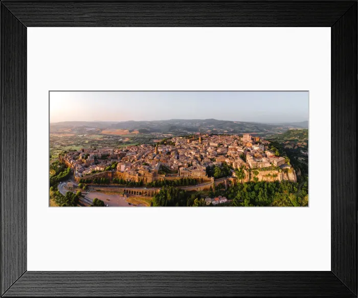 Framed Print : Aerial view of Orvieto at sunset, Orvieto, Umbria, Italy, Europe Framed Print : Aerial view of Orvieto at sunset, Orvieto, Umbria, Italy, Europe