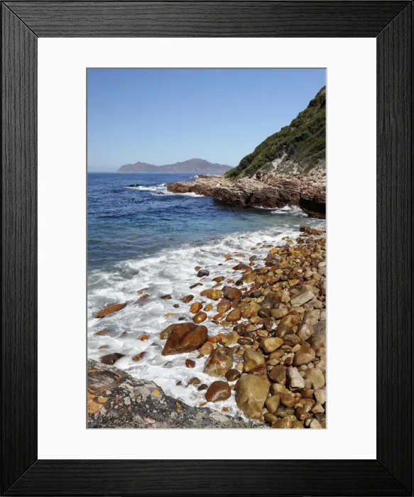 Framed Print : Looking south towards Cape Point over False Bay, Cape Point Nature Reserve Framed Print : Looking south towards Cape Point over False Bay, Cape Point Nature Reserve