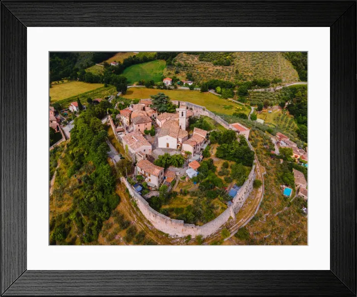 Framed Print : Aerial view of Campello Alto, Campello sul Clitunno, Perugia, Umbria, Italy, Europe Framed Print : Aerial view of Campello Alto, Campello sul Clitunno, Perugia, Umbria, Italy, Europe