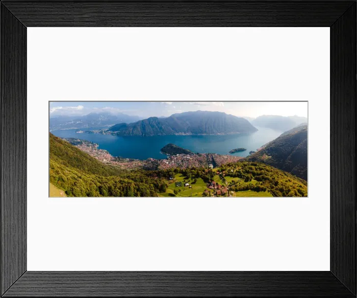 Framed Print : Aerial drone view of Lake Como from Narro, Tremezzina, Como, Lombardy, Italian Lakes