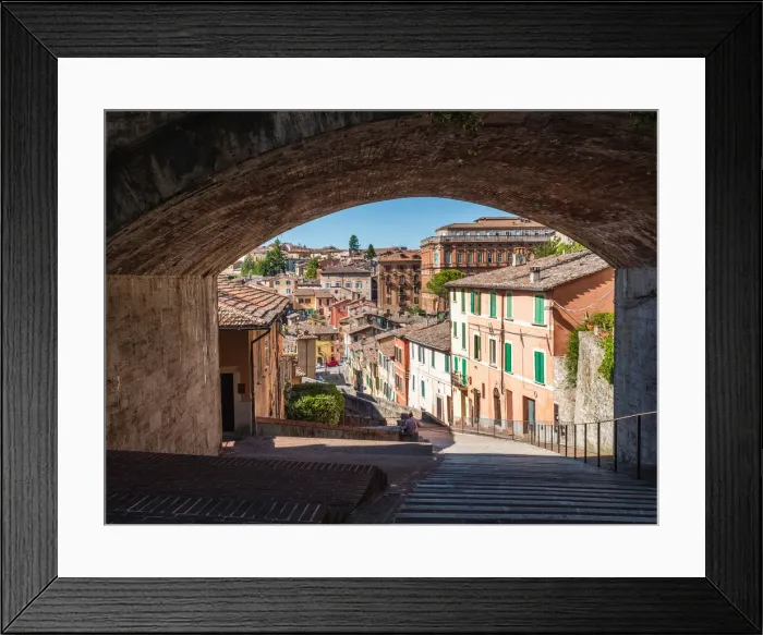 Framed Print : Perugias Aqueduct street with its famous bridge, Perugia, Umbria, Italy, Europe Framed Print : Perugias Aqueduct street with its famous bridge, Perugia, Umbria, Italy, Europe