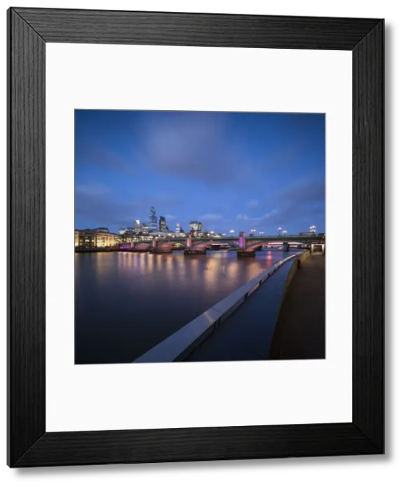 Framed Print : Blackfriars Bridge over the River Thames, London, England, United Kingdom, Europe