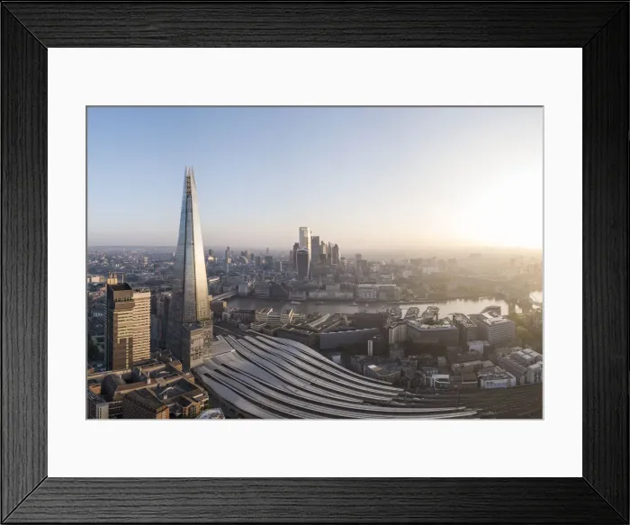 Framed Print : Aerial View of The Shard and City of London, London, England, United Kingdom, Europe Framed Print : Aerial View of The Shard and City of London, London, England, United Kingdom, Europe