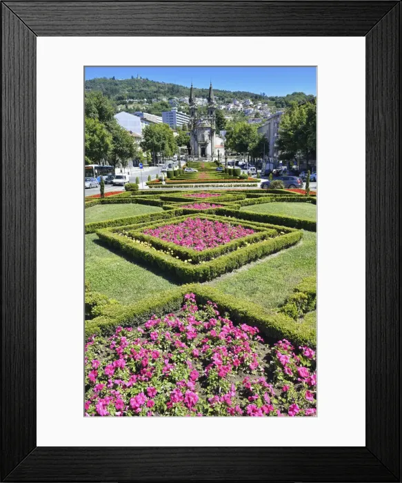 Framed Print : Gardens and Church of Sao Gualter, Guimaraes, Minho, Portugal, Europe