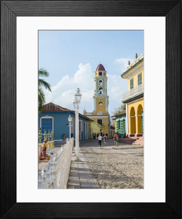 Framed Print : Bell tower of the Convento de San Francisco as seen from the Museo Historico in Trinidad Framed Print : Bell tower of the Convento de San Francisco as seen from the Museo Historico in Trinidad