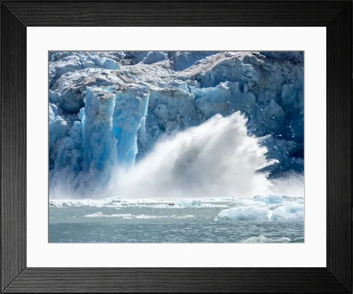 Framed Print : The face of glacier calving off on the South Sawyer Glacier, Tracy Arm, Southeast Alaska Framed Print : The face of glacier calving off on the South Sawyer Glacier, Tracy Arm, Southeast Alaska