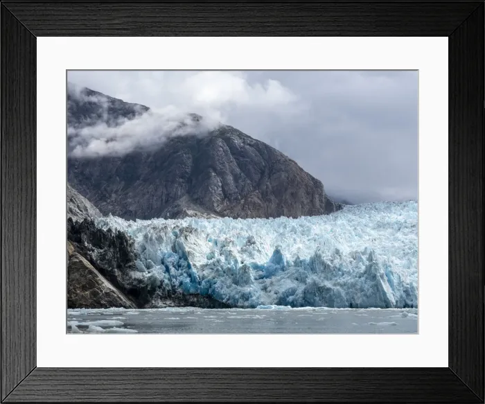 Framed Print : Retreating tidewater South Sawyer Glacier meets the rock, Tracy Arm, Southeast Alaska Framed Print : Retreating tidewater South Sawyer Glacier meets the rock, Tracy Arm, Southeast Alaska
