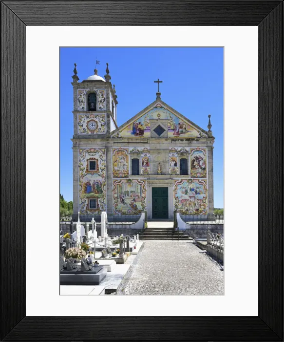 Framed Print : Valega main Church, facade covered with colorful azulejos, Valega, Beira, Portugal Framed Print : Valega main Church, facade covered with colorful azulejos, Valega, Beira, Portugal