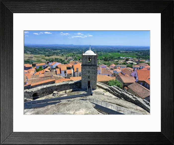 Framed Print : Castle bell and clock tower, Castelo Novo, Historic village around Serra da Estrela Framed Print : Castle bell and clock tower, Castelo Novo, Historic village around Serra da Estrela