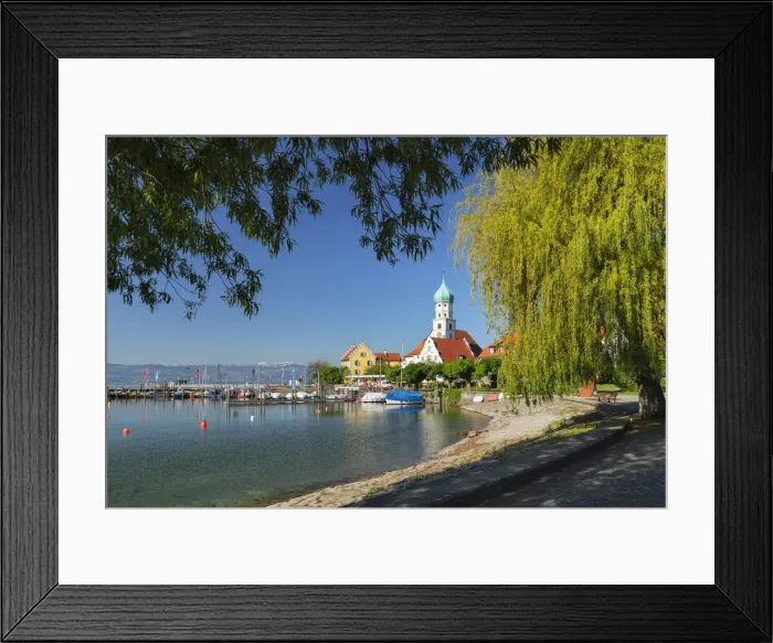 Framed Print : St. Georg church on Lake Constance, Bavaria, Swabia, Germany, Europe Framed Print : St. Georg church on Lake Constance, Bavaria, Swabia, Germany, Europe