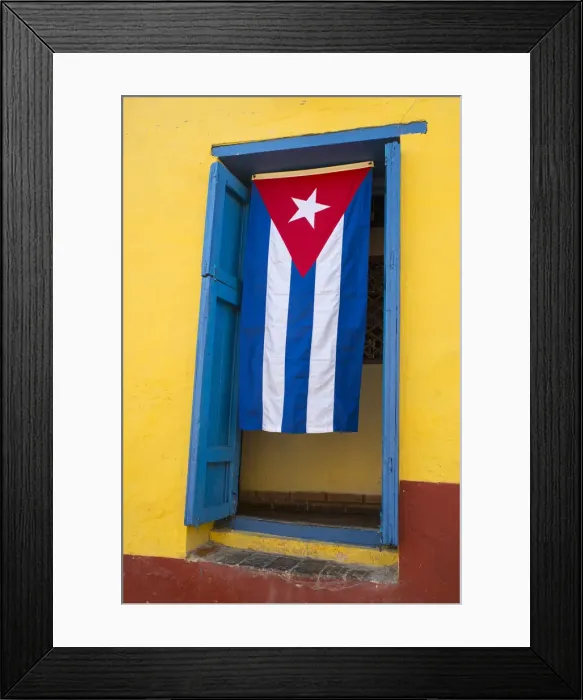Framed Print : Cuban flag in doorway, Trinidad, Sancti Spiritus, Cuba, West Indies, Central America Framed Print : Cuban flag in doorway, Trinidad, Sancti Spiritus, Cuba, West Indies, Central America
