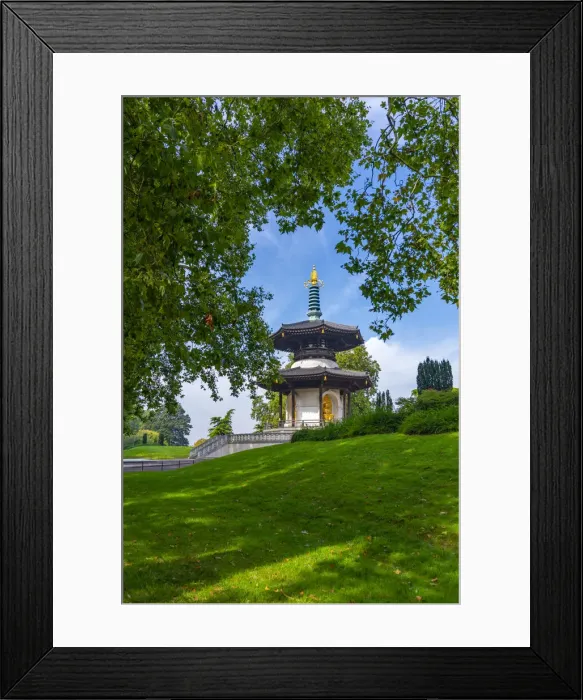 Framed Print : View of The London Peace Pagoda, Battersea Park, Nine Elms Lane, London, England Framed Print : View of The London Peace Pagoda, Battersea Park, Nine Elms Lane, London, England