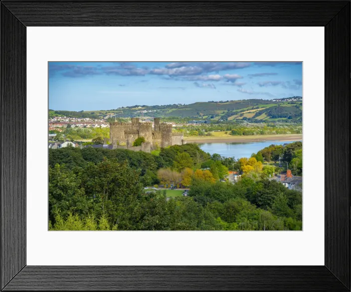Framed Print : Elevated view of Conwy Castle, UNESCO World Heritage Site Framed Print : Elevated view of Conwy Castle, UNESCO World Heritage Site