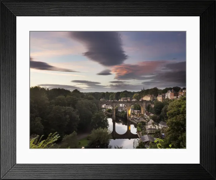 Framed Print : Knaresborough Viaduct at sunset, Knaresborough, Yorkshire, England, United Kingdom Framed Print : Knaresborough Viaduct at sunset, Knaresborough, Yorkshire, England, United Kingdom