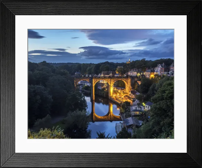 Framed Print : The Railway Viaduct at Knaresborough at dusk, Knaresborough, Yorkshire, England Framed Print : The Railway Viaduct at Knaresborough at dusk, Knaresborough, Yorkshire, England